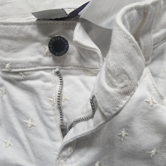 Stella McCartney White Star Embroidered Jeans Size 27 | Made in Italy Designer - Picture 3 of 9